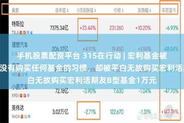 手机股票配资平台 315在行动 | 宏利基金被投诉：网友称从来没有购买任何基金的习惯，却被平白无故购买宏利活期友B型基金1万元
