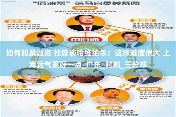 如何股票融资 杜锋谈哈维绝杀：这球难度很大 上海运气更好一点_广东_时刻_三分球