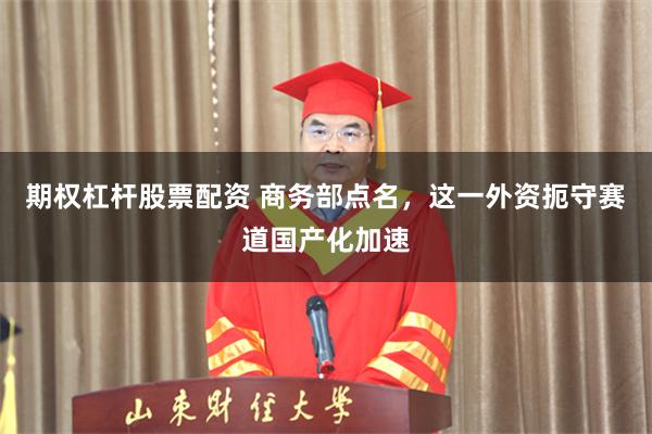期权杠杆股票配资 商务部点名，这一外资扼守赛道国产化加速