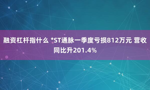 融资杠杆指什么 *ST通脉一季度亏损812万元 营收同比升201.4%
