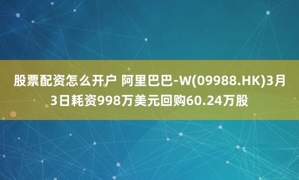 股票配资怎么开户 阿里巴巴-W(09988.HK)3月3日耗资998万美元回购60.24万股