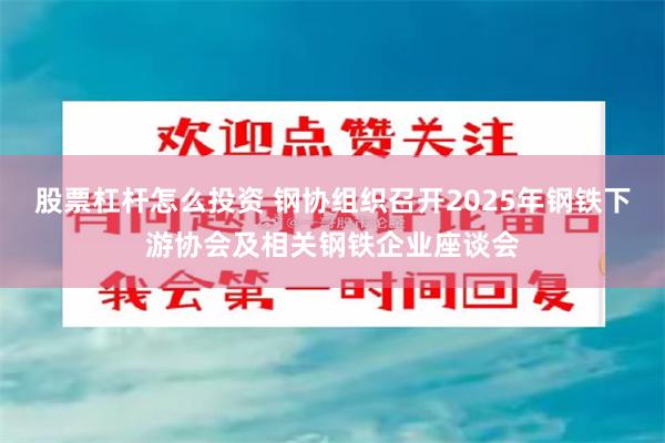 股票杠杆怎么投资 钢协组织召开2025年钢铁下游协会及相关钢铁企业座谈会