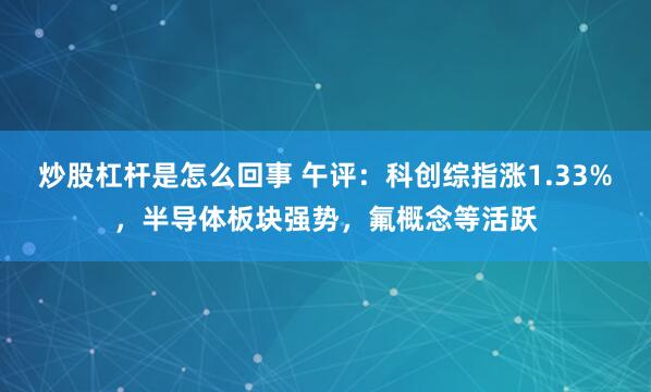炒股杠杆是怎么回事 午评：科创综指涨1.33%，半导体板块强势，氟概念等活跃