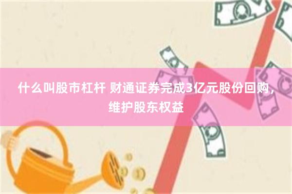 什么叫股市杠杆 财通证券完成3亿元股份回购，维护股东权益