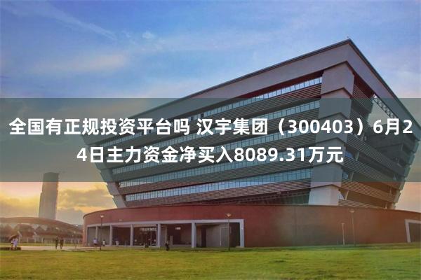 全国有正规投资平台吗 汉宇集团（300403）6月24日主力资金净买入8089.31万元