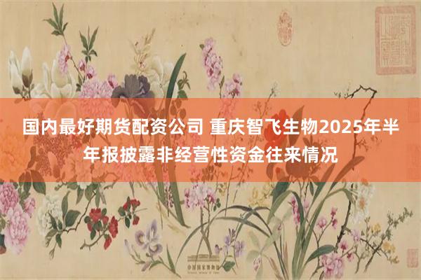 国内最好期货配资公司 重庆智飞生物2025年半年报披露非经营性资金往来情况