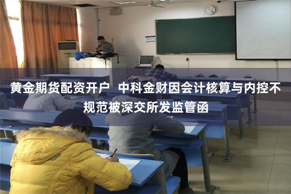 黄金期货配资开户 中科金财因会计核算与内控不规范被深交所发监管函