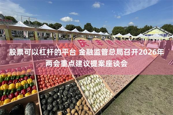 股票可以杠杆的平台 金融监管总局召开2026年两会重点建议提案座谈会
