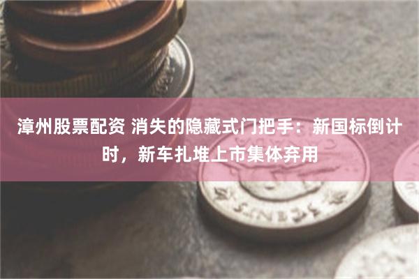 漳州股票配资 消失的隐藏式门把手：新国标倒计时，新车扎堆上市集体弃用