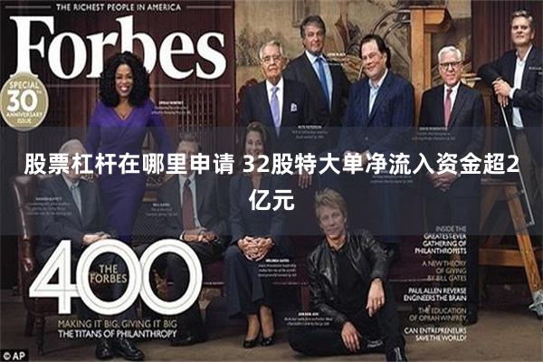 股票杠杆在哪里申请 32股特大单净流入资金超2亿元
