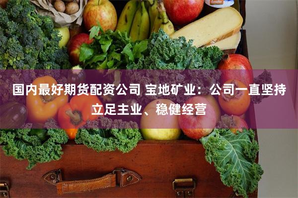 国内最好期货配资公司 宝地矿业：公司一直坚持立足主业、稳健经营